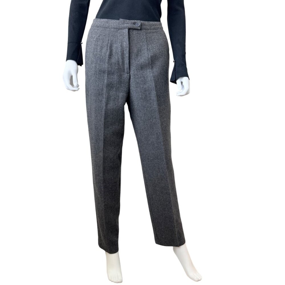 Vintage Mark Reed 100% Wool Gray Dress Pants Trouser Size 10 Straight Leg Career
